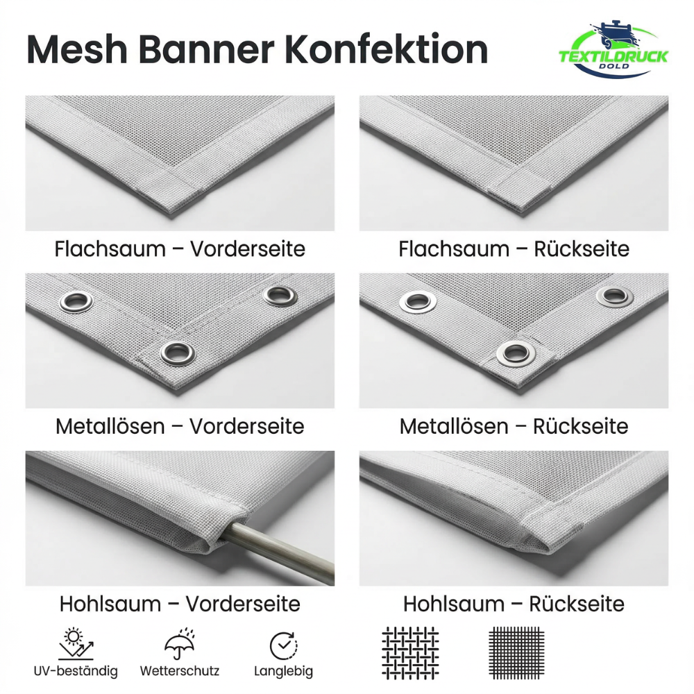 Mesh PVC Banner – wetterfest, B1-zertifiziert & individuell bedruckt