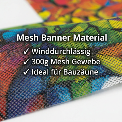 Mesh PVC Banner – wetterfest, B1-zertifiziert & individuell bedruckt