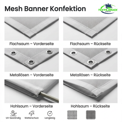 Mesh PVC Banner – wetterfest, B1-zertifiziert & individuell bedruckt