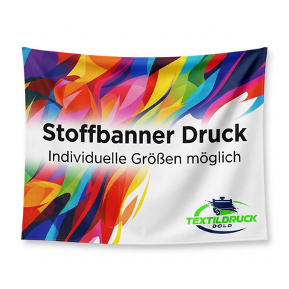 Stoffbanner / Textilbanner im Wunschformat – hochwertige Werbebanner aus Polyester individuell bedruckt