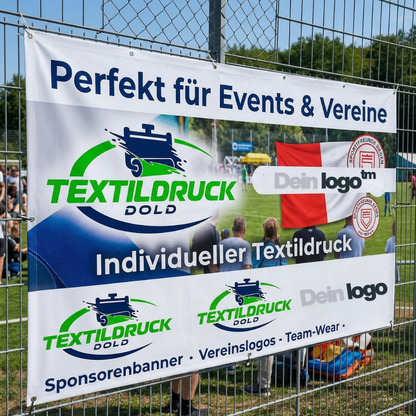 Stoffbanner / Textilbanner im Wunschformat – hochwertige Werbebanner aus Polyester individuell bedruckt