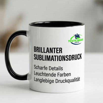 Werbetassen mit Logo bedrucken – Keramiktasse 325 ml spülmaschinenfest | Firmen & Vereine ab 10 Stück
