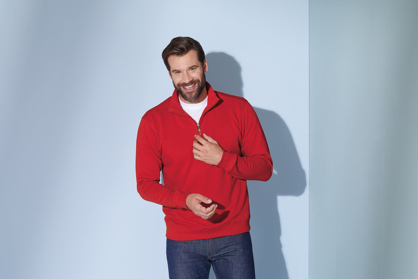 JN352 Round-Neck Zip – hochwertiges Sweatshirt mit Zip-Kragen