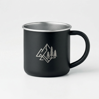 Premium Edelstahl Becher mit Logo – Recycling Metall Tasse 300 ml | Lasergravur ab 10 Stück